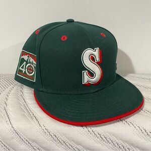 New Era 59Fifty Seattle Mariners 40th Anniversary Patch Fitted Hat 7 3/8
